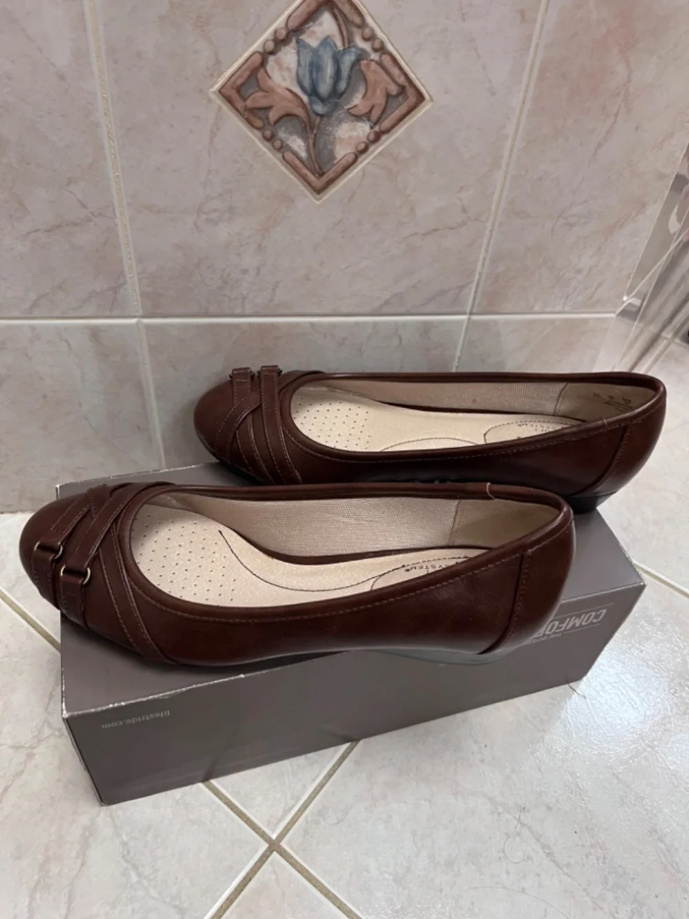 LifeStride Flair Brown Ballet Wedge Shoes /Size 8M